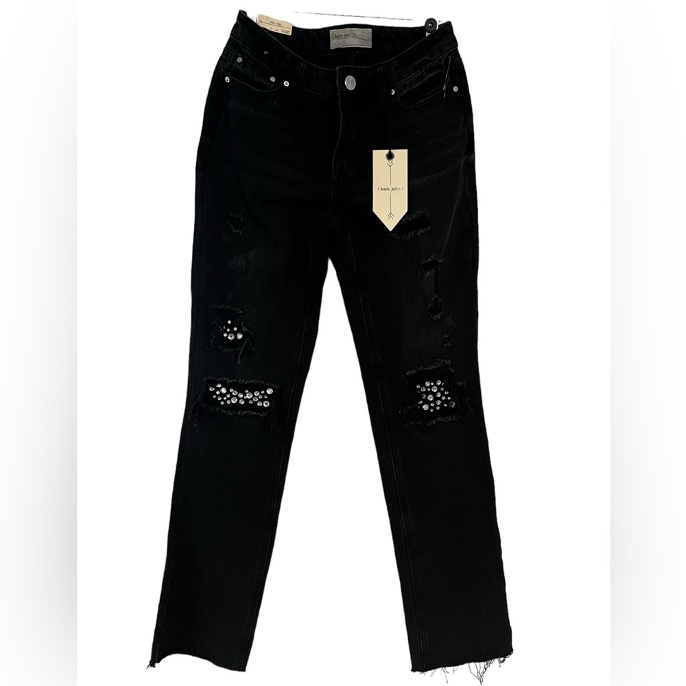 NWT’s Ban-Jara Womans Black mid rise rhinestone Jesns size 3/25